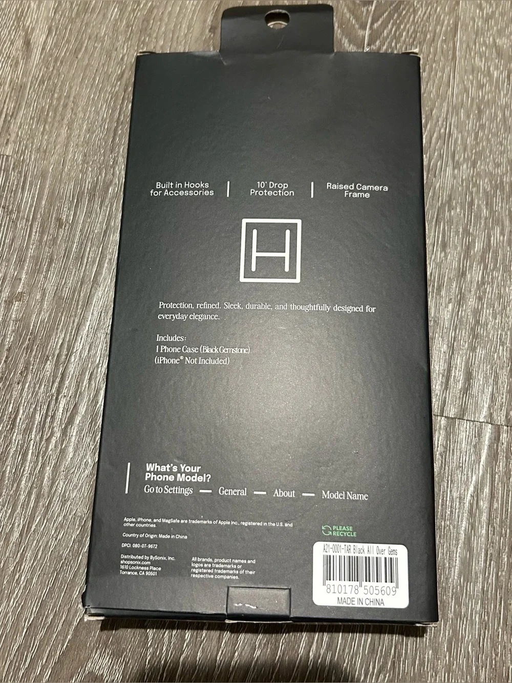 New iPhone 15 Pro Max Black Gemstone Phone Case